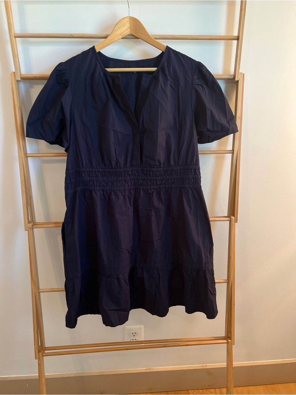 Quince 100% Organic Cotton Poplin Tiered Mini Dress